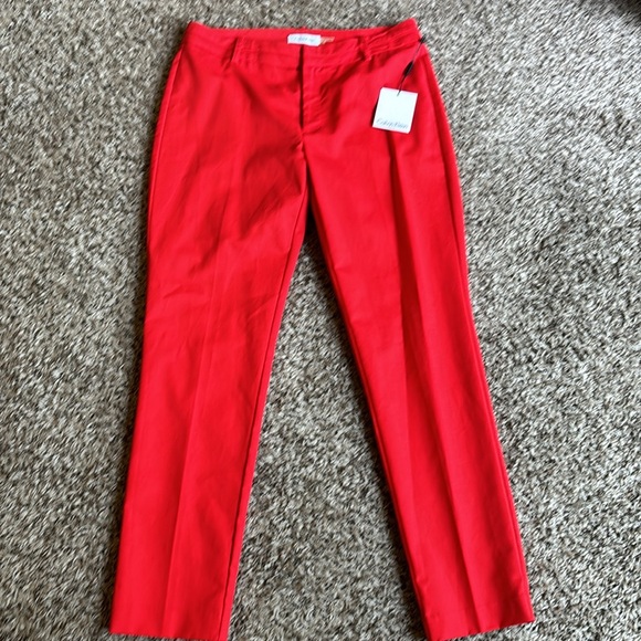 Calvin Klein Pants - NWT Calvin Klein‎ Red Career Wear straight Leg Pants Size 6